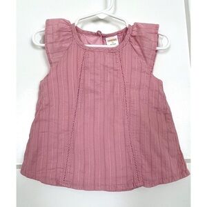 Gymboree Cap Ruffle sleeve Lined Eyelet Top, 2T